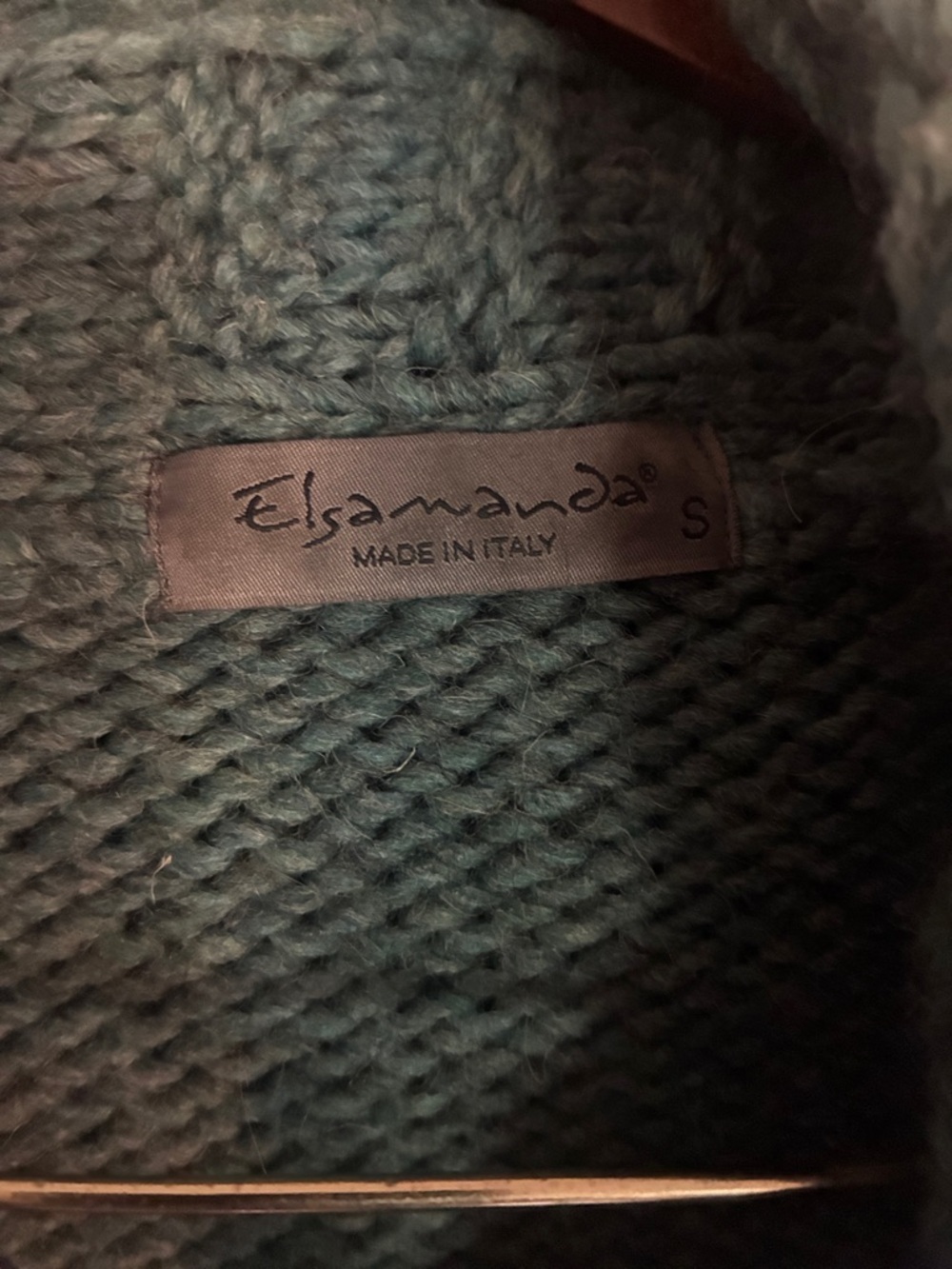 Made in Italy Cozy Draped Cable-Knit Women's Sweater - blue/gray - Picture 5 of 8